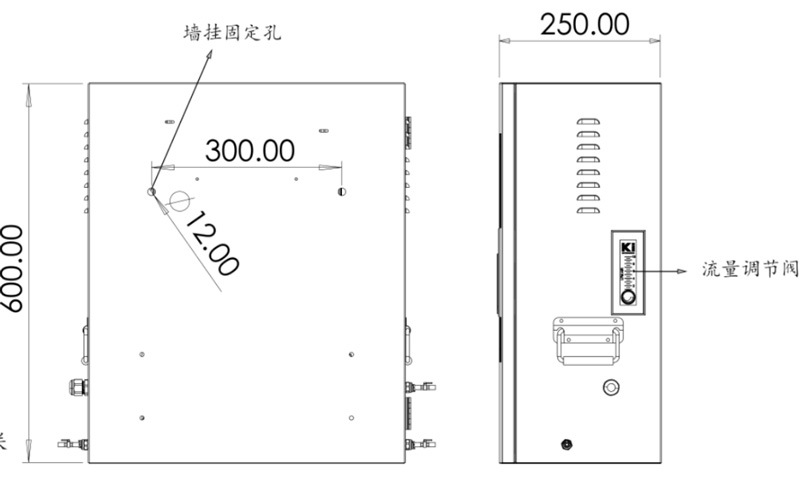 二次供水水質在線監測系統側視圖